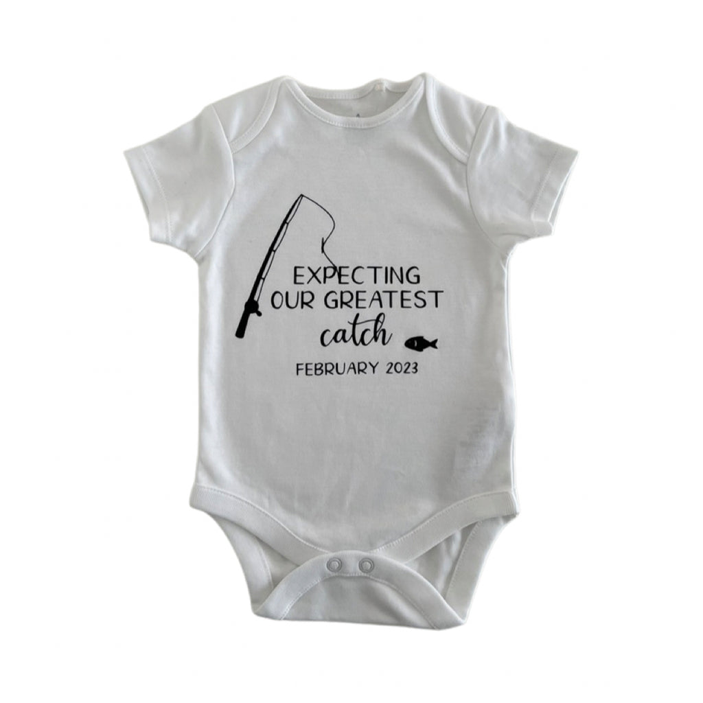 Expecting Our Greatest Catch Baby Announcement Bodysuit