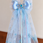 Princess Hair Bow with Tulle Tails