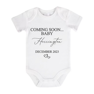 Coming Soon Baby Announcement Bodysuit