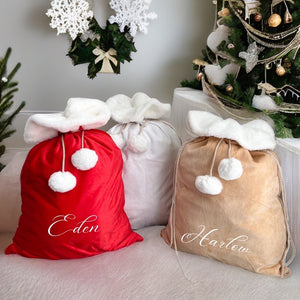 Personalised velvet santa sack new arrivals