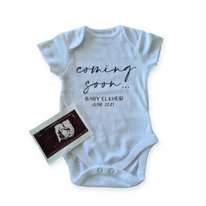 Coming Soon Baby Announcement Bodysuit