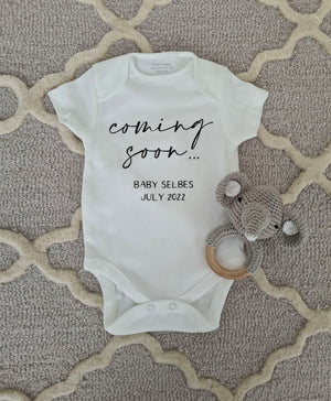 Coming Soon Baby Announcement Bodysuit