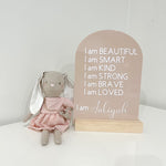 Acrylic Affirmation Plaque & Timber stand