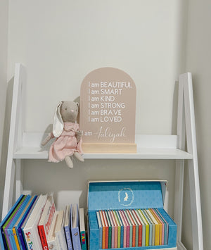 Acrylic Affirmation Plaque & Timber stand