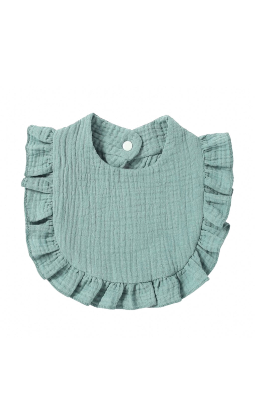 Aqua Ruffle Trim Textured Bib